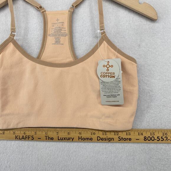 TOMMIE COPPER Bra M Bralette Racerback Pullover Cotton Blend Nude Beige NEW - Picture 10 of 13